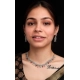 Women's Brass Silver Plated Necklace set (Multicolor)