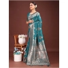 Women's Banarasi Silk Printed Saree With Unstitched Blouse 5.5Mtr (Sea Green) Women's Banarasi Silk Printed Saree With Unstitched Blouse 5.5Mtr (Sea Green)