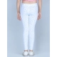Girl's Cotton Lycra Printed Elasticated Leggings (White)