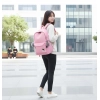 Unisex PU Leather Solid Medium Zipper Backpack (Pink) Unisex PU Leather Solid Medium Zipper Backpack (Pink)