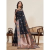 Women's Faux_Banarasi_Silk Woven Saree With Unstitched Blouse 5.5Mtr (Black) Women's Faux_Banarasi_Silk Woven Saree With Unstitched Blouse 5.5Mtr (Black)