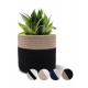 Cotton Flower Pot (Beige Black)