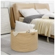 Cotton 14x12 Inch Pack of 1 Storage Basket For Clothes (Beige)