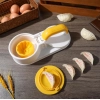 Plastic Solid Dumpling Maker Mold Press (Yellow-White)
