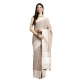 Women's Linen Printed Saree With Unstitched Blouse 5.5Mtr (Beige) Women's Linen Printed Saree With Unstitched Blouse 5.5Mtr (Beige)