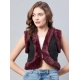 Women's Denim And Fur Solid Sleeveless Shrug (Black - Maroon) Women's Denim And Fur Solid Sleeveless Shrug (Black - Maroon)