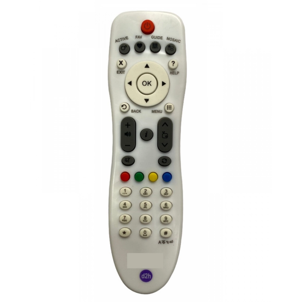 Ecomoye DTH Remote No. 125N (Non-RF), Compatible/Replacement for Videocon DTH Set Top Box Remote, White (Exactly Same Remote will Only Work)