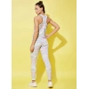 Women's Polyester Lycra Printed Sleeveless Active Wear (Multicolor)