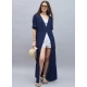 Women's Rayon Crepe Lace Inserts 3-4th Sleeve Shrug (Navy) Women's Rayon Crepe Lace Inserts 3-4th Sleeve Shrug (Navy)