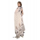 Women's Linen Cotton Printed Saree With Unstitched Blouse 5.5Mtr (Off White) Women's Linen Cotton Printed Saree With Unstitched Blouse 5.5Mtr (Off White)