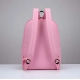 Unisex PU Leather Solid Medium Zipper Backpack (Pink)