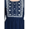 Women's Casual Rayon 3-4th Sleeves Kurti (Blue)