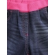 Girl's Denim Ribbed Elasticated Shorts (Pink-Blue) Girl's Denim Ribbed Elasticated Shorts (Pink-Blue)