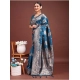 Women's Banarasi Silk Printed Saree With Unstitched Blouse 5.5Mtr (Teal Blue) Women's Banarasi Silk Printed Saree With Unstitched Blouse 5.5Mtr (Teal Blue)