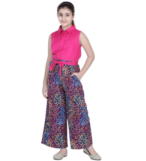 Girl's Bodice-Rayon Colour Block Sleeveless Jumpsuit (Multicolor) Girl's Bodice-Rayon Colour Block Sleeveless Jumpsuit (Multicolor)