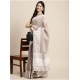 Women's Linen Printed Saree With Unstitched Blouse 5.5Mtr (Beige) Women's Linen Printed Saree With Unstitched Blouse 5.5Mtr (Beige)