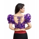 Women's Organza Printed V Neck Puff Sleeve Readymade Blouse (Purple 38 , Alterable up to 42)-PID65870 Women's Organza Printed V Neck Puff Sleeve Readymade Blouse (Purple 38 , Alterable up to 42)-PID65870