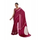 Women's Satin Crepe Printed Saree With Unstitched Blouse 5.5Mtr (Maroon)