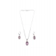 Women's Brass Silver Plated Pendant Set (Pink) Women's Brass Silver Plated Pendant Set (Pink)