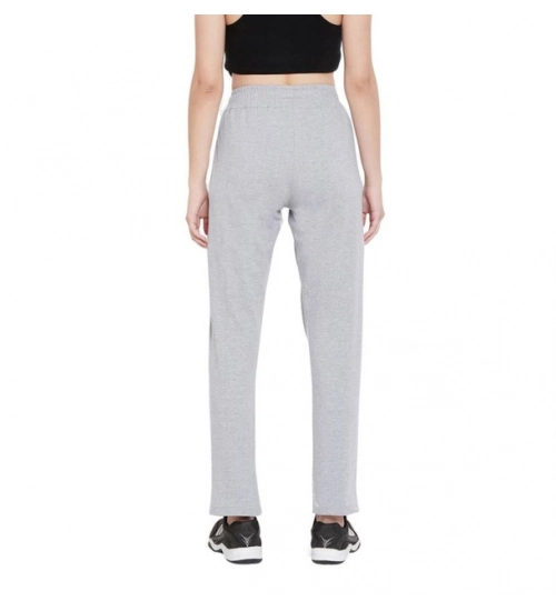 Women's Cotton Solid Elasticated Track Pants (Light Grey) Women's Cotton Solid Elasticated Track Pants (Light Grey)