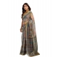 Women's Faux Linen Printed Ready to wear Saree With Unstitched Blouse 5.5Mtr (Multicolor)