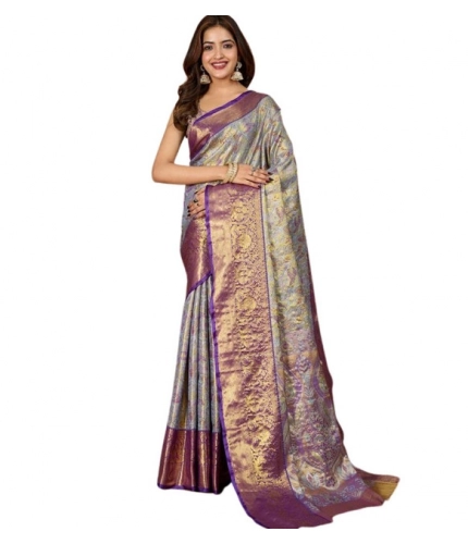 Women's Jacquard Saree With Unstitched Blouse 5.5Mtr (Multicolor) Women's Jacquard Saree With Unstitched Blouse 5.5Mtr (Multicolor)