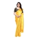 Women's Satin Printed Saree With Unstitched Blouse 5.5Mtr (Yellow)