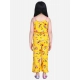 Girl's Polyester Crepe Floral Shoulder Straps Jumpsuit (Yellow-Pink) Girl's Polyester Crepe Floral Shoulder Straps Jumpsuit (Yellow-Pink)