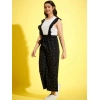 Girl's Cotton Printed Sleeveless Dungaree (Black-White) Girl's Cotton Printed Sleeveless Dungaree (Black-White)