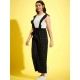 Girl's Cotton Printed Sleeveless Dungaree (Black-White) Girl's Cotton Printed Sleeveless Dungaree (Black-White)