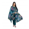 Women's Cotton Blend Printed Kurti With Pant Dupatta Set (Rama) Women's Cotton Blend Printed Kurti With Pant Dupatta Set (Rama)