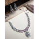 Women's Brass Silver Plated Necklace set (Pink) Women's Brass Silver Plated Necklace set (Pink)