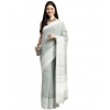 Women's Linen Printed Saree With Unstitched Blouse 5.5Mtr (Sea Green) Women's Linen Printed Saree With Unstitched Blouse 5.5Mtr (Sea Green)