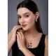 Women's Brass Silver Plated Pendant Set (Red)
