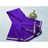 Women's Crepe Chit Pallu Solid Saree With Unstitched Blouse 5.5Mtr (Purple) Women's Crepe Chit Pallu Solid Saree With Unstitched Blouse 5.5Mtr (Purple)