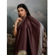 Women's Satin Crepe Printed Saree With Unstitched Blouse 5.5Mtr (Brown)
