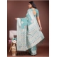 Women's Linen Cotton Printed Saree With Unstitched Blouse 5.5Mtr (Sea Green)