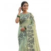 Women's Linen Cotton Printed Saree With Unstitched Blouse 5.5Mtr (Light Green) Women's Linen Cotton Printed Saree With Unstitched Blouse 5.5Mtr (Light Green)
