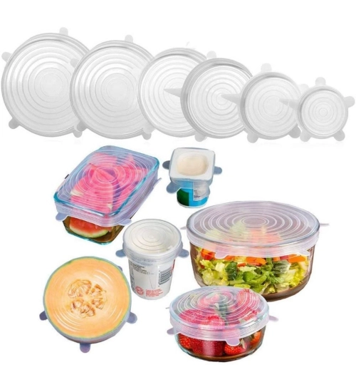 Pack Of 2_Silicone Lids – Reusable Stretchable Covers for Bowls And Containers (Color: Assorted )