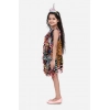 Girl's Chiffon Ruffled Sleeveless Dress (Black)
