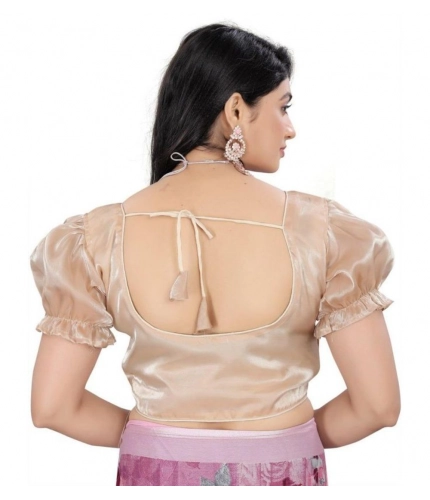 Women's Jimmy Solid Designer Neck Elastic Sleeve Readymade Blouse (Beige 38 , Alterable up to 42)-PID65826 Women's Jimmy Solid Designer Neck Elastic Sleeve Readymade Blouse (Beige 38 , Alterable up to 42)-PID65826
