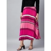 Women's Satin Pleated Elasticated Skirt (Pink)