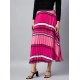 Women's Satin Pleated Elasticated Skirt (Pink)