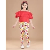 Girl's Cotton Lycra Floral Elasticated Jeggings (Multicolor) Girl's Cotton Lycra Floral Elasticated Jeggings (Multicolor)