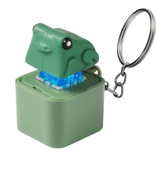 Plastic Solid Frog Croaking Keychain (Multicolor)