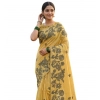 Women's Linen Cotton Printed Saree With Unstitched Blouse 5.5Mtr (Yellow) Women's Linen Cotton Printed Saree With Unstitched Blouse 5.5Mtr (Yellow)