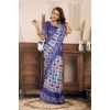Women's Faux Linen Geometric Print Ready to wear Saree With Unstitched Blouse 5.5Mtr (Blue) Women's Faux Linen Geometric Print Ready to wear Saree With Unstitched Blouse 5.5Mtr (Blue)