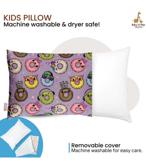 Soft Plush Printed Baby Infant Pillow for Kids Age 1 To 5 Years (Purple)