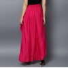 Women's Rayon Ruffled Elasticated Skirt (Pink)