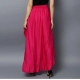 Women's Rayon Ruffled Elasticated Skirt (Pink)
